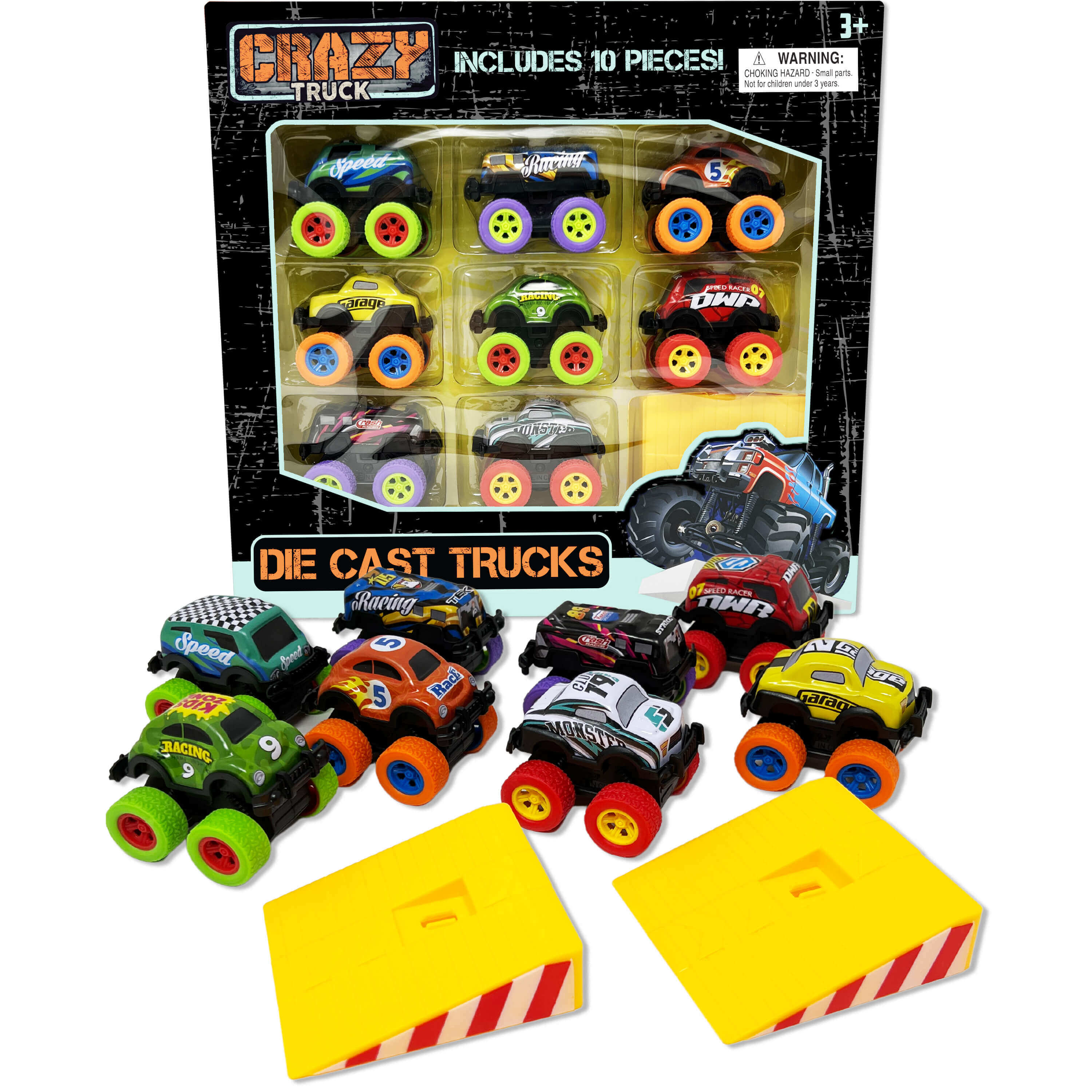Thin Air Brands Die Cast Pull-Back Trucks 10-Piece Set
