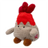 Bum Bumz WeatherBumz Volkan the Volcano plush toy with soft gray textured fabric, bright red lava top, and brown feet, featuring a cheerful embroidered face and plush flame spikes, shown angled on white background.