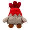 Front view of Bum Bumz WeatherBumz Volkan the Volcano 4.5-inch plush, shaped like a gray mountain with a red lava peak, smiling embroidered face, and small brown feet, designed for cuddling and collecting.