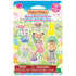 Calico Critters Blooming Baby Friends Series blind box packaging featuring miniature toy animals in flower-themed outfits, with a colorful meadow background and series collection details
