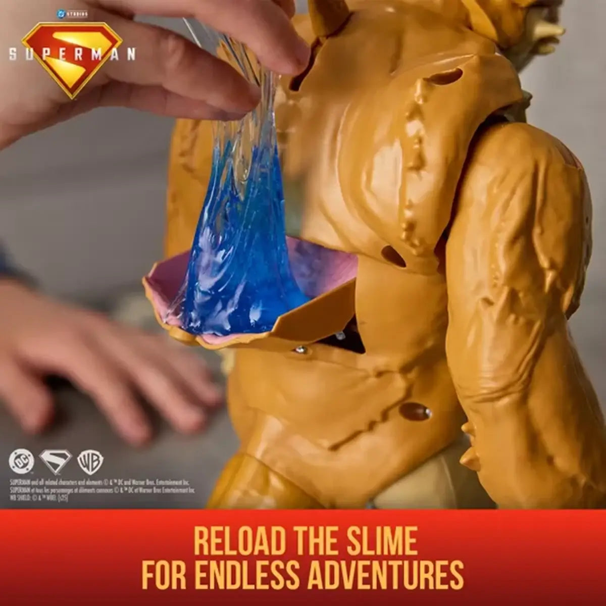 DC Studios Superman Movie Kaiju Slime Battle Action Figure Playset reload the slime for endless adventures