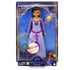 Disney Wish Singing Asha of Rosas fashion doll in original packaging, wearing a purple dress with braided hair and accessories, includes a clip-on Star character toy.