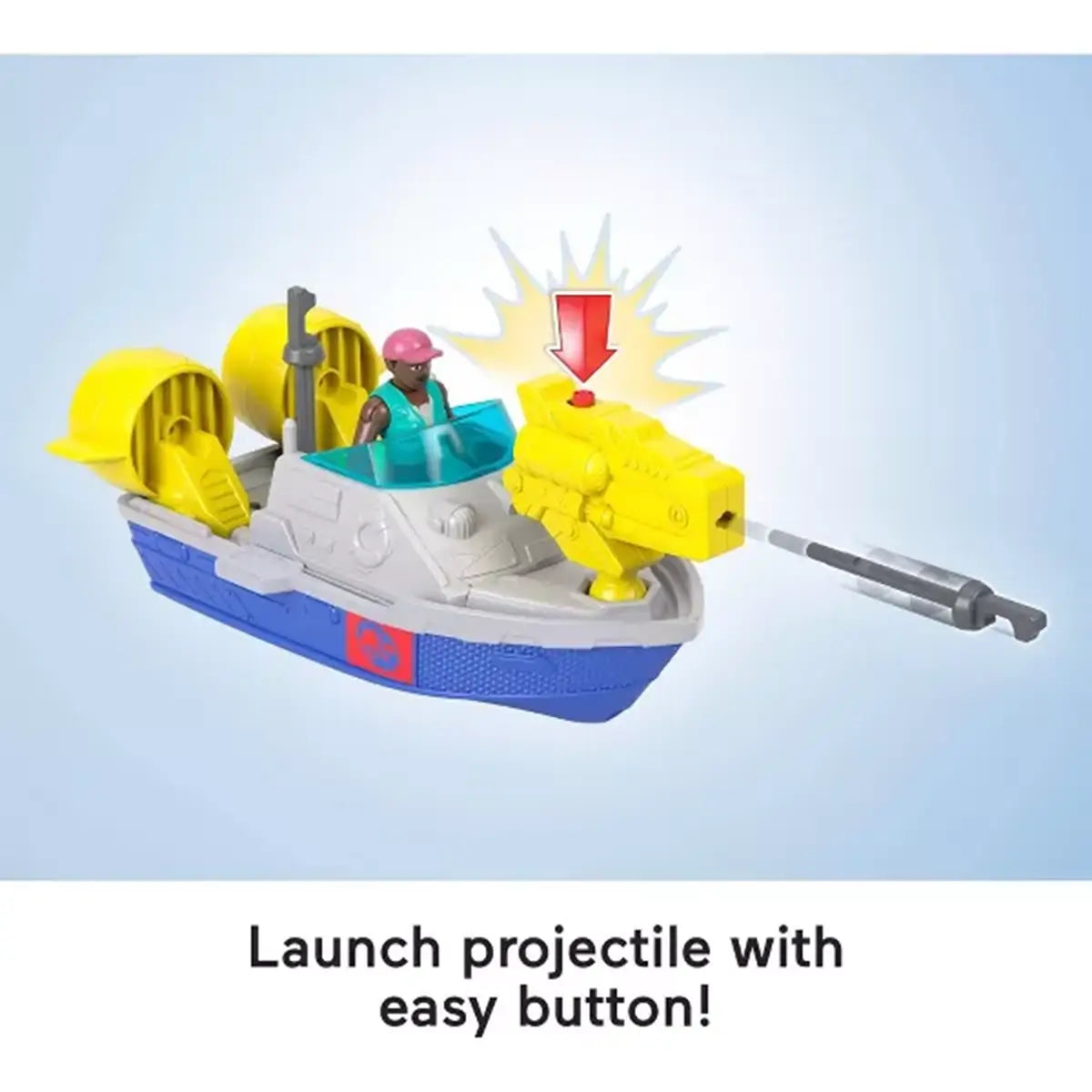 Fisher-Price Imaginext Jurassic World Rebirth Aquachomp Chase Mosasaurus Dinosaur Toy Playset launch projectile with button