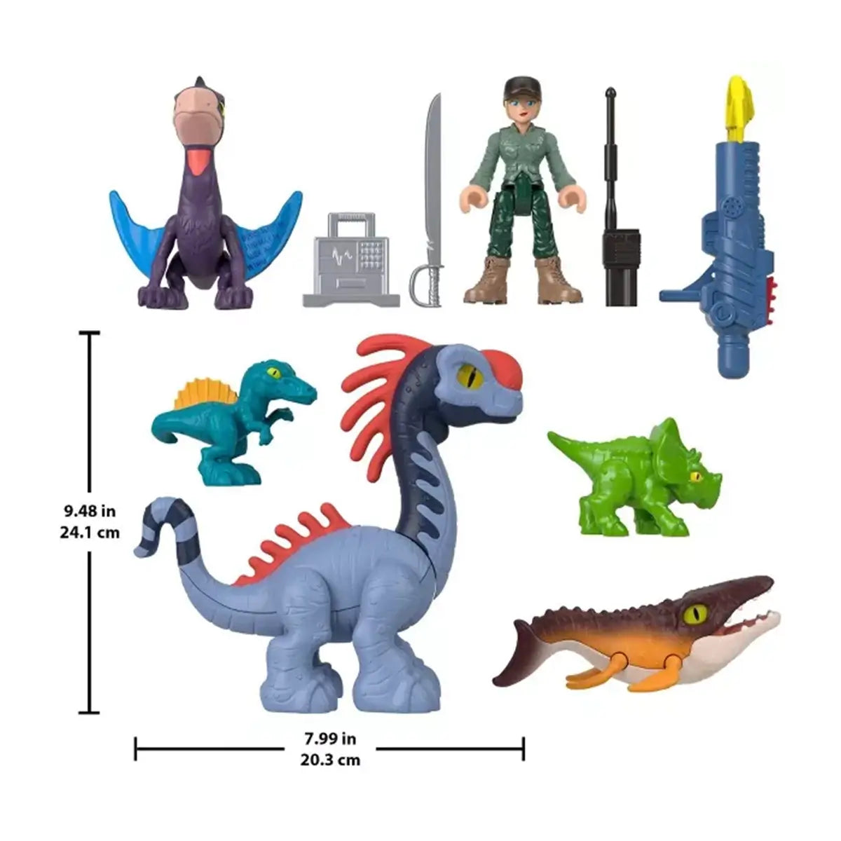 Fisher-Price Imaginext Jurassic World Rebirth Set measurements