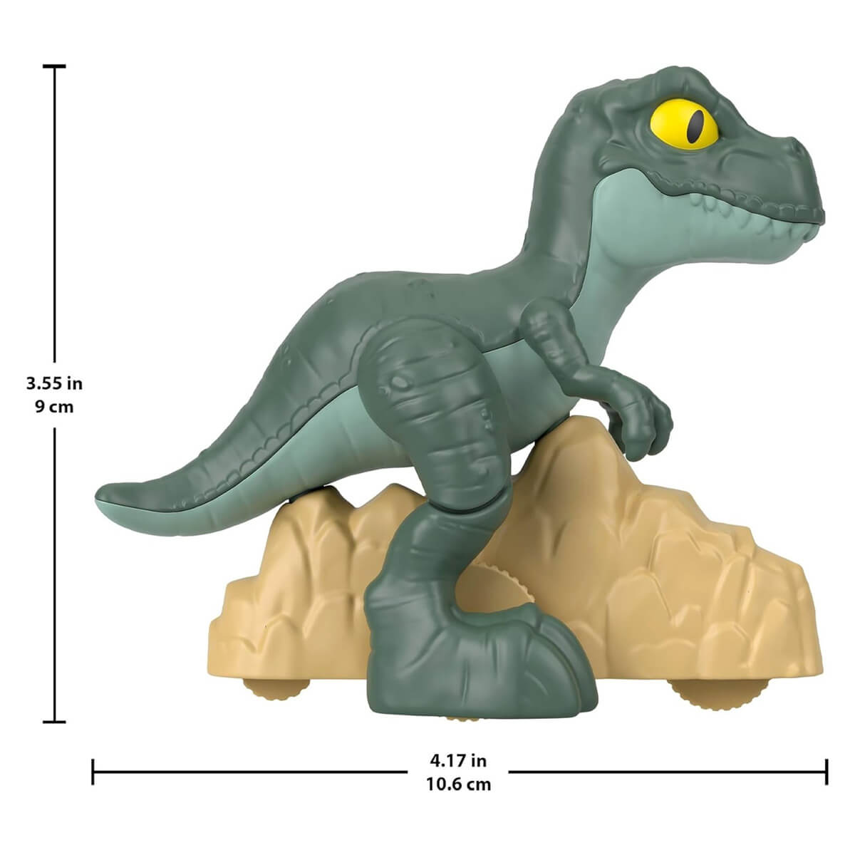 Fisher-Price Imaginext Jurassic World Tyrannosaurus Rex Dinosaur Toy With Wheels & Wiggling Motion measurements