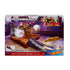 Retail box of Hot Wheels Mario Kart Boo’s Spooky Sprint shows track with Boo ghosts, haunted library bookshelf obstacle, and Shy Guy kart vehicle included for racing play.