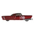 Side profile of Hot Wheels Mattel Dream Mobile 1:64 scale toy car in glossy red with silver trim, 1945 and 80th anniversary logo displayed prominently.