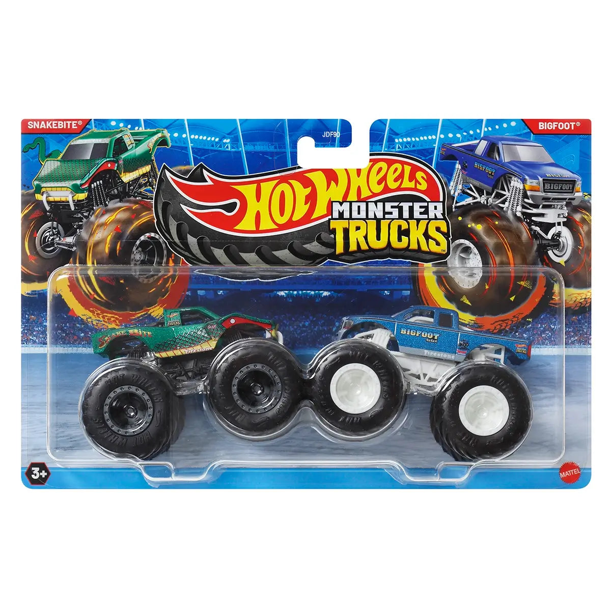 Hot Wheels Monster Trucks 1:64 Demolition Doubles Snakebite Vs Bigfoot  2-Pack