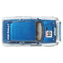 Top-down view of Hot Wheels MG Metro 6R4 Premium die-cast car in metallic blue, showing roof and hood rally decals and HW RALLY branding.