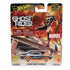 Hot Wheels Premium Pop Culture Marvel Ghost Rider Charger in packaging, featuring black muscle car with orange flame details and illustrated Ghost Rider artwork backdrop.