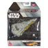Packaged Hot Wheels Star Wars Starships Select 2025 Grand Admiral Thrawn’s Chimaera die-cast ship in 1:50 scale, showcasing a detailed grey and gold Star Destroyer inside a collector box.