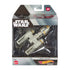 Hot Wheels Star Wars Starships Select 2025 Y-Wing Fighter die-cast ship in 1:50 scale, packaged in a collector box with a clear display window showing the yellow-accented rebel starfighter.