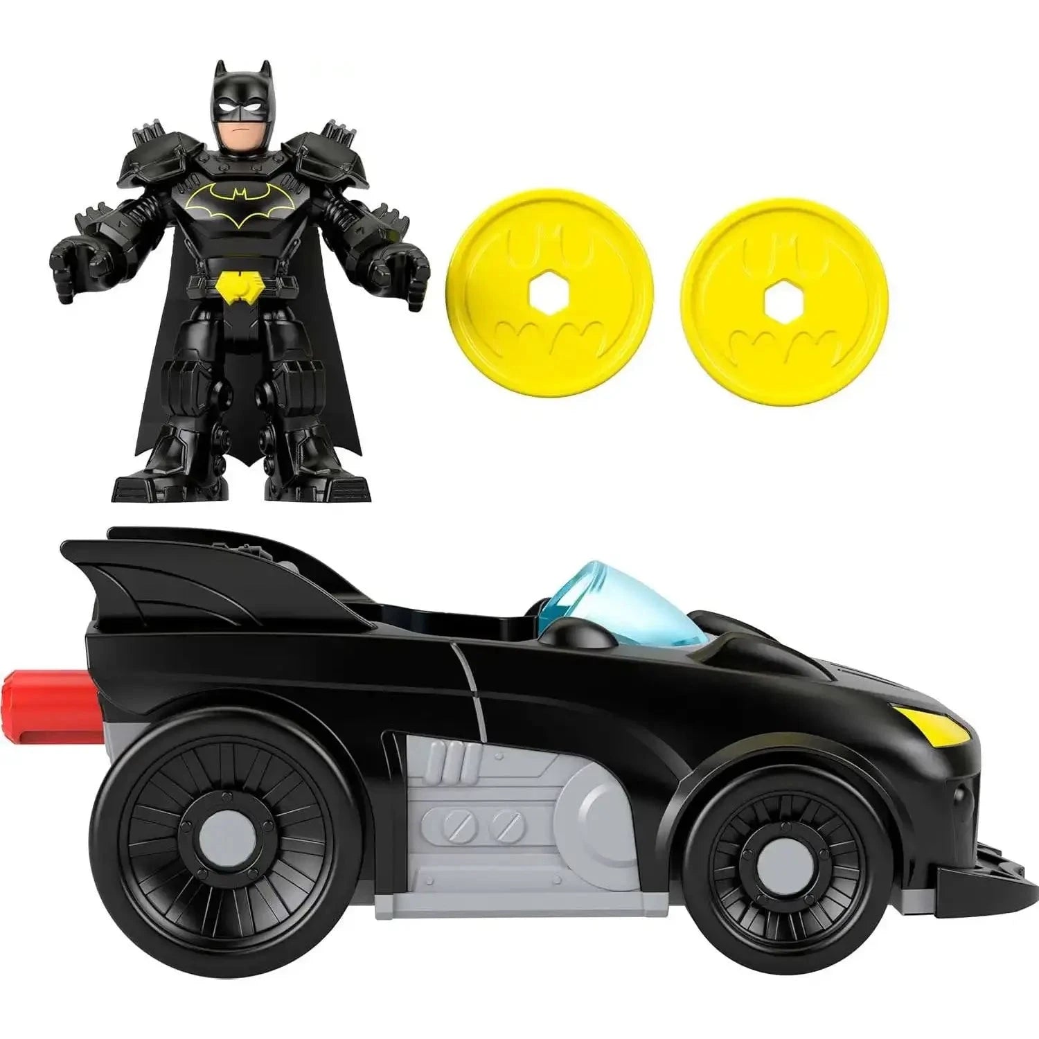 Imaginext DC Super Friends Metal Force Batman and Batmobile Action Figure Set