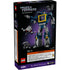 LEGO Icons Transformers Soundwave 10358 set featuring a detailed blue and gray robot with yellow chest window, arm blaster, and transforming cassette companions for display.