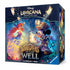 Disney Lorcana “Whispers in the Well” Illumineer’s Trove collector box by Ravensburger, featuring Mickey Mouse and Ariel in a glowing fantasy scene with magical light effects and vibrant blue and purple tones.
