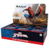 Magic: The Gathering Marvel Spider-Man Play Boosters box featuring Spider-Man swinging through a city with yellow taxis below, promoting collectible card packs with a guaranteed foil in every pack.