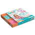 Linxo Seaside Style Jewelry Design Set box with the lid partially open, revealing pastel pink and teal plastic components inside, designed for easy craft storage and organization.