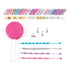 Make It Real Shrink Magic DIY Bracelet Kit contents displayed on white background, featuring candy-themed charms, colorful beads, and lollipop-shaped shrink tool.