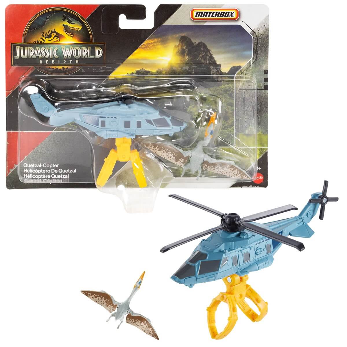 Matchbox Jurassic World Dino Transporter Quetzal-Copter Vehicle Set