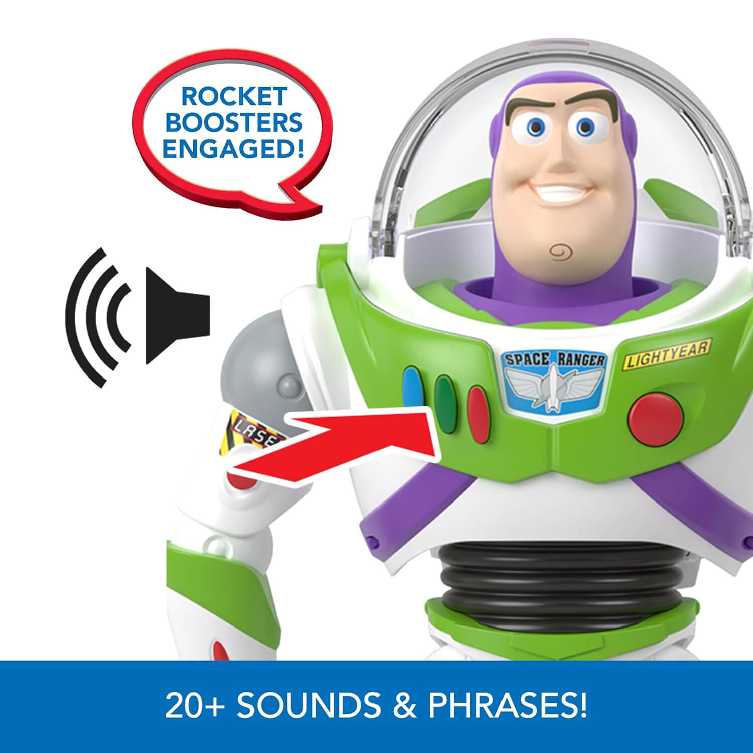 Disney and Pixar Toy Story Buzz Lightyear 10-Inch Action Figure with Rocket & Sounds