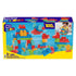 Front packaging of Mega Bloks Big Box of Blocks highlights 100 colorful red, blue, yellow, and green pieces with images of toy structures and a smiling child playing.
