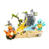 Mega Construx Pokémon Squirtle and Charmander figures in a rocky terrain with water and fire blasts, compatible with other Pokémon construction building sets.