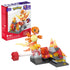 Mega Pokémon Charmander’s Fire-Type Spin building set with 81 pieces, featuring a posable Charmander figure and fiery spinning battle platform, designed for kids ages 6 and up.