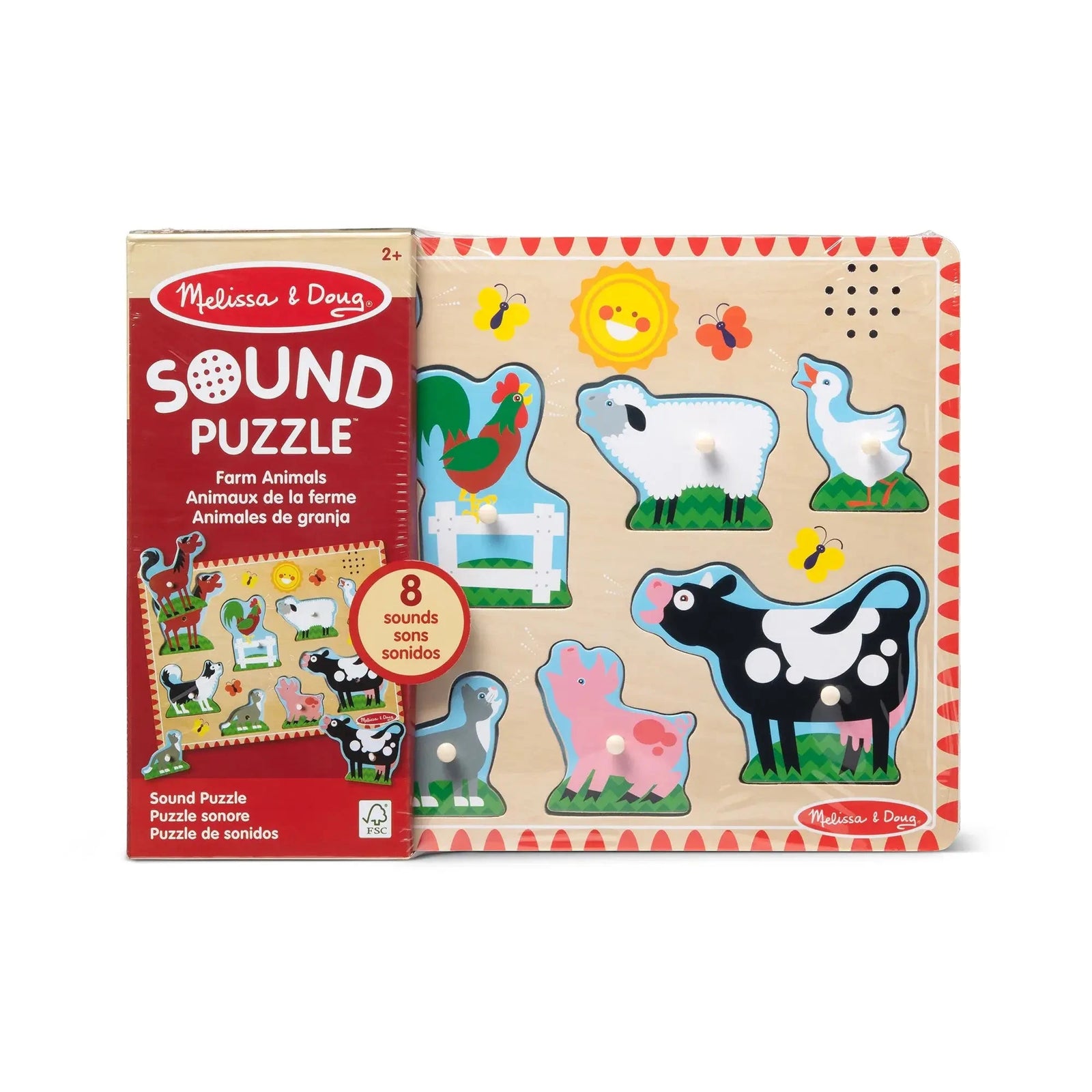 Melissa and Doug Farm Animals 8 Piece Sound Puzzle