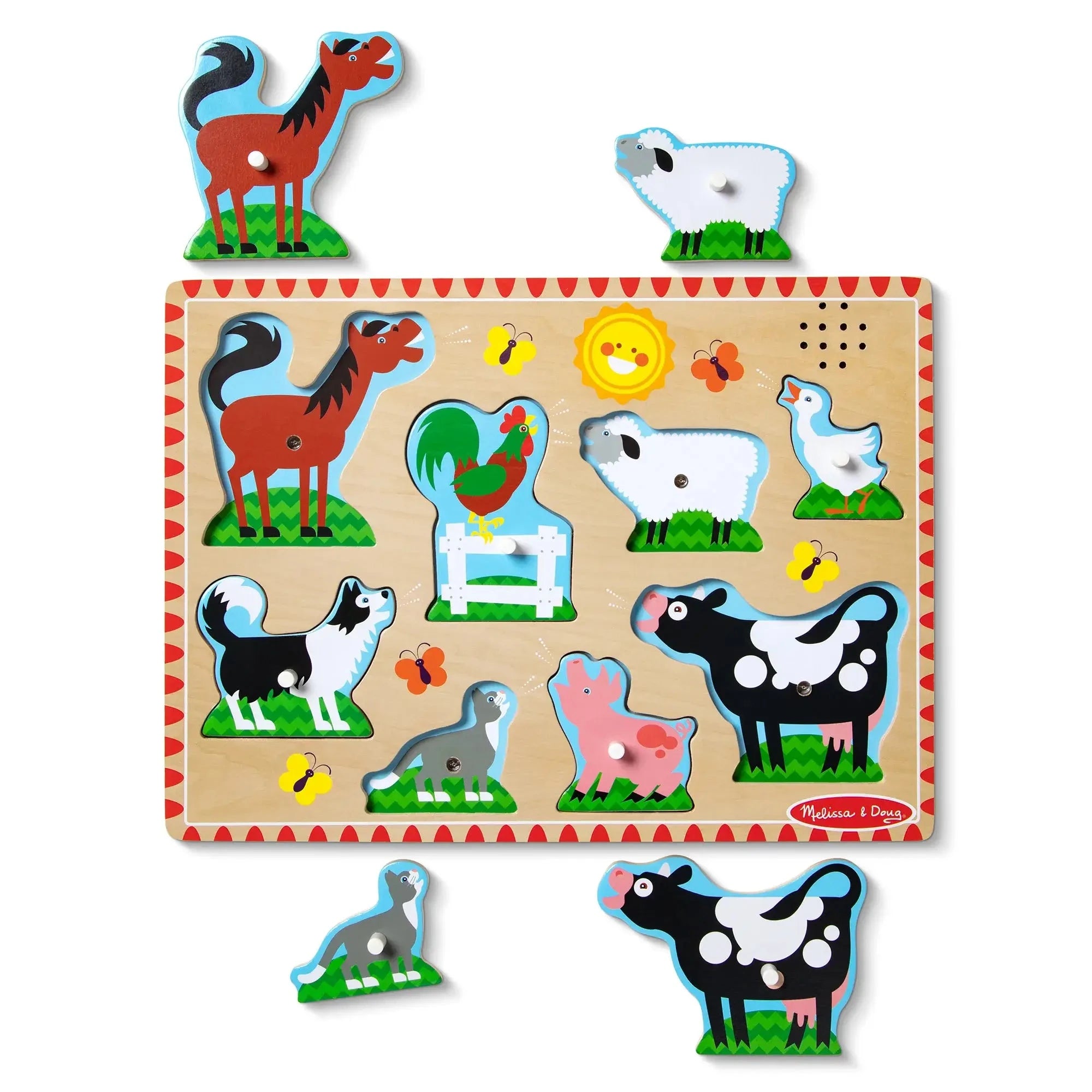 Melissa and Doug Farm Animals 8 Piece Sound Puzzle