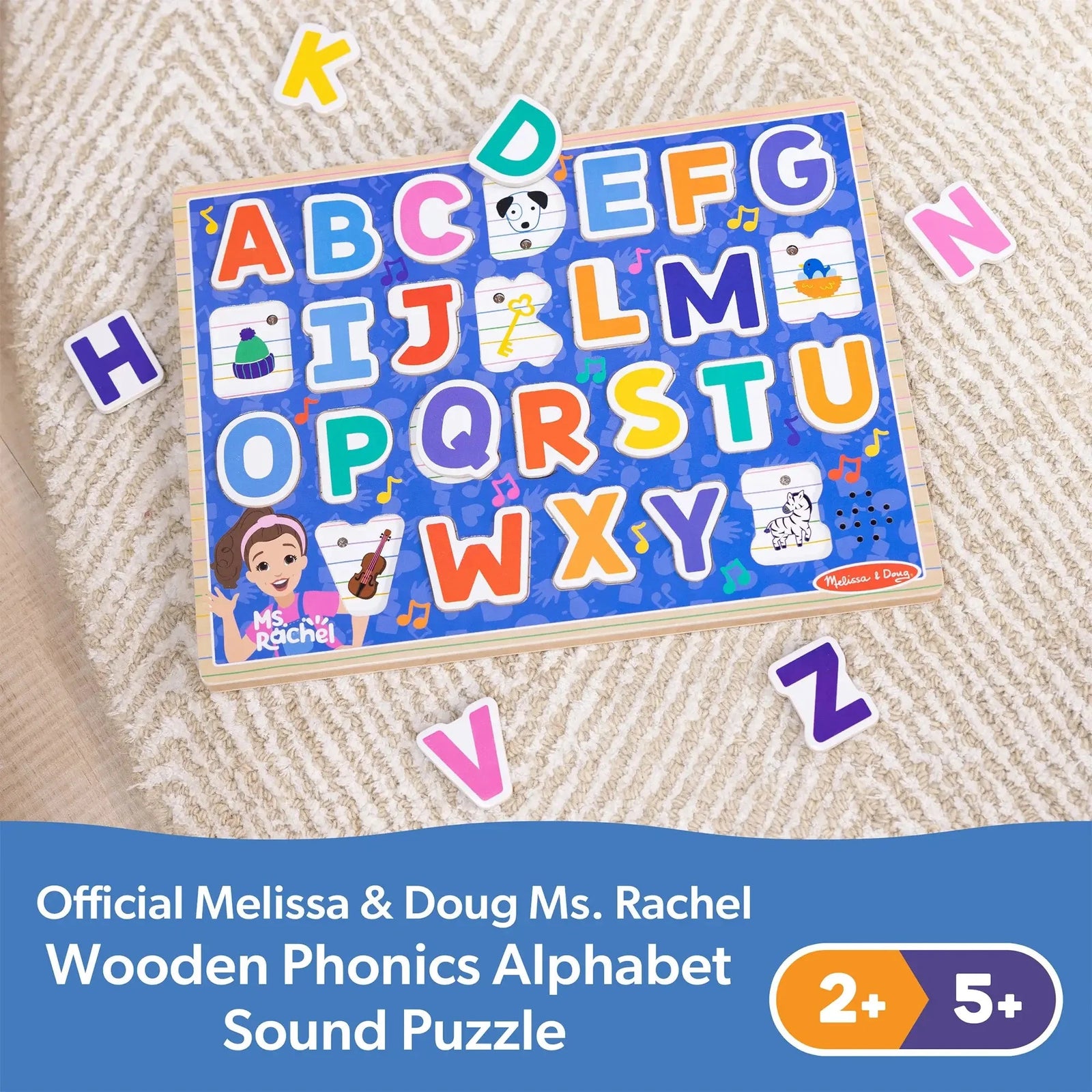Melissa and Doug Ms. Rachel Alphabet Phonics 26-Piece Sound Puzzle