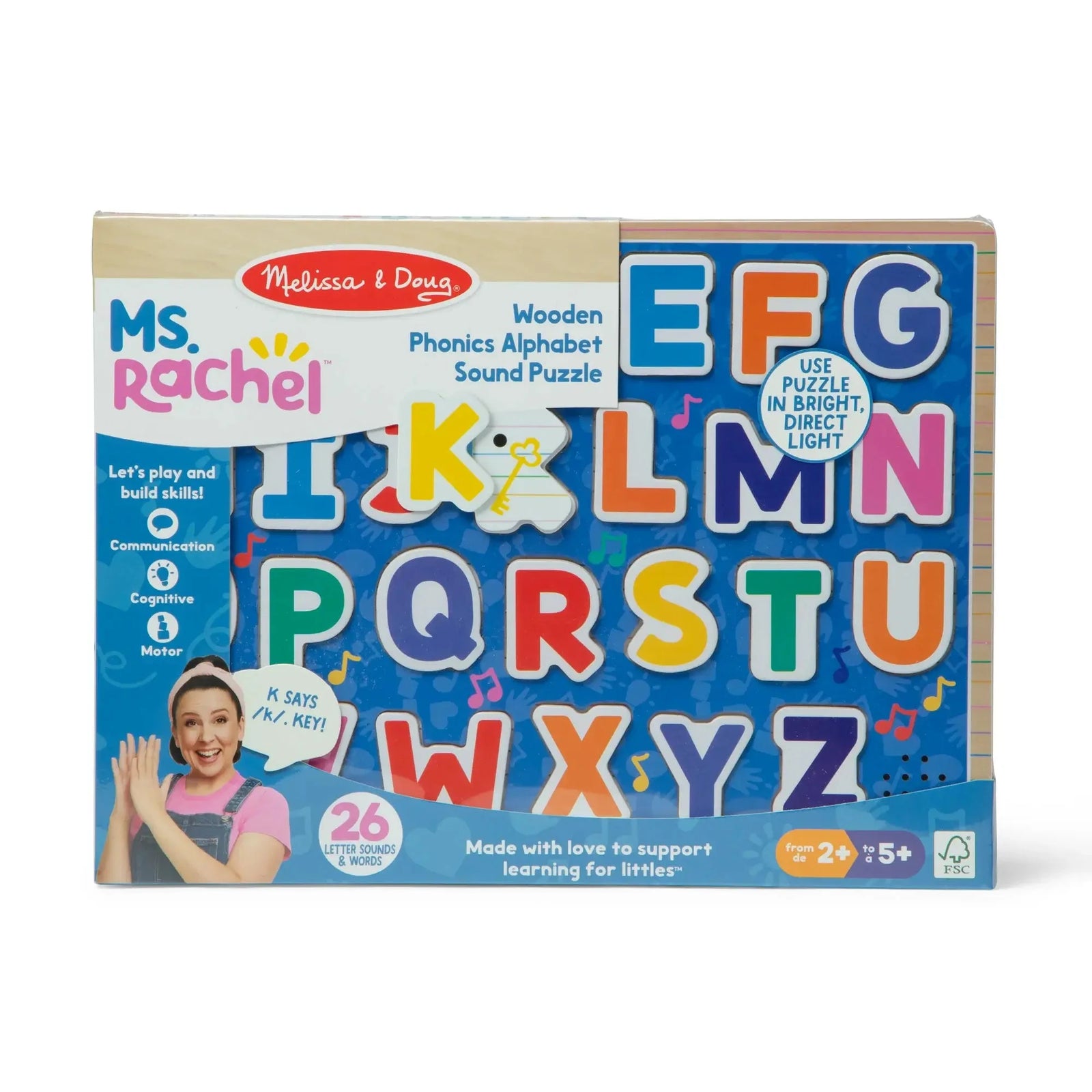 Melissa and Doug Ms. Rachel Alphabet Phonics 26-Piece Sound Puzzle