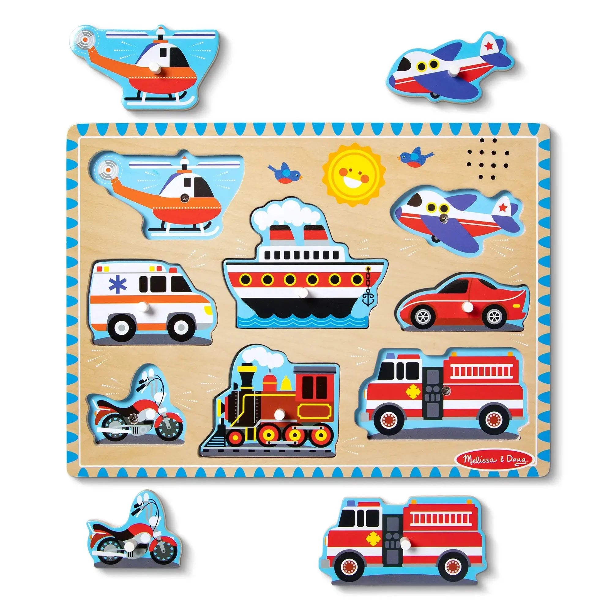 Melissa and Doug Vehicles 8-Piece Sound Puzzle