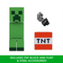 Minecraft Creeper action figure set including pixelated TNT block and flint & steel accessories for imaginative in-game inspired play.