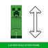 Minecraft Creeper 3.25-inch scale action figure with pixelated blocky design, displayed alongside measurement graphic for size reference.
