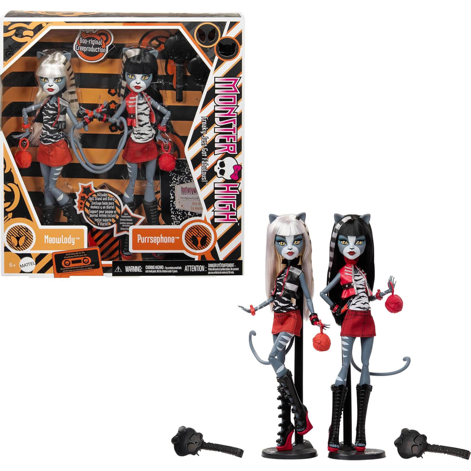 Monster High Boo-Riginal Creeproduction Meowlody And Purrsephone Dolls