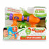 Nickelodeon Slime Splat Splasher toy package featuring an orange and purple blaster with a green tank that shoots green slime or water up to 20 feet for active, messy outdoor play.