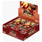 One Piece Card Game The Best Vol. 2 Premium Booster Box featuring Monkey D. Luffy in a fiery action pose, designed in red and gold tones, containing multiple 10-card booster packs by Bandai Namco.