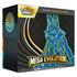 Pokémon TCG Mega Evolution Elite Trainer Box showcasing Mega Lucario outlined in metallic blue and gold on a black patterned box, ideal for collectors and competitive players.