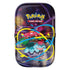 Pokémon TCG Mega Heroes Mini Tin with Venusaur surrounded by glowing yellow and blue energy swirls, featuring vivid art against a wet, reflective surface effect.