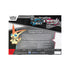 Back of Pokémon TCG Scarlet & Violet Unova Victini Illustration Collection box, featuring black and silver design with Victini artwork and detailed list of included promo cards and boosters.