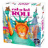 Front packaging of Gamewright’s Rat-A-Tat Roll board game featuring a colorful illustration of a cat dressed as the Statue of Liberty with New York landmarks, dice, and balloons, for ages 6 and up.