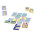 Bluey Matching Game cards spread out in grid with pairs flipped to show Bluey, Bingo, Coco, and friends, featuring colorful backgrounds like night sky, playground, and grassy fields.