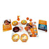 Disney Chronicles of Light Moana character game pieces with orange board, dice, tokens, miniature, and Power of the Ocean abilities, alongside quest cards for cooperative play.