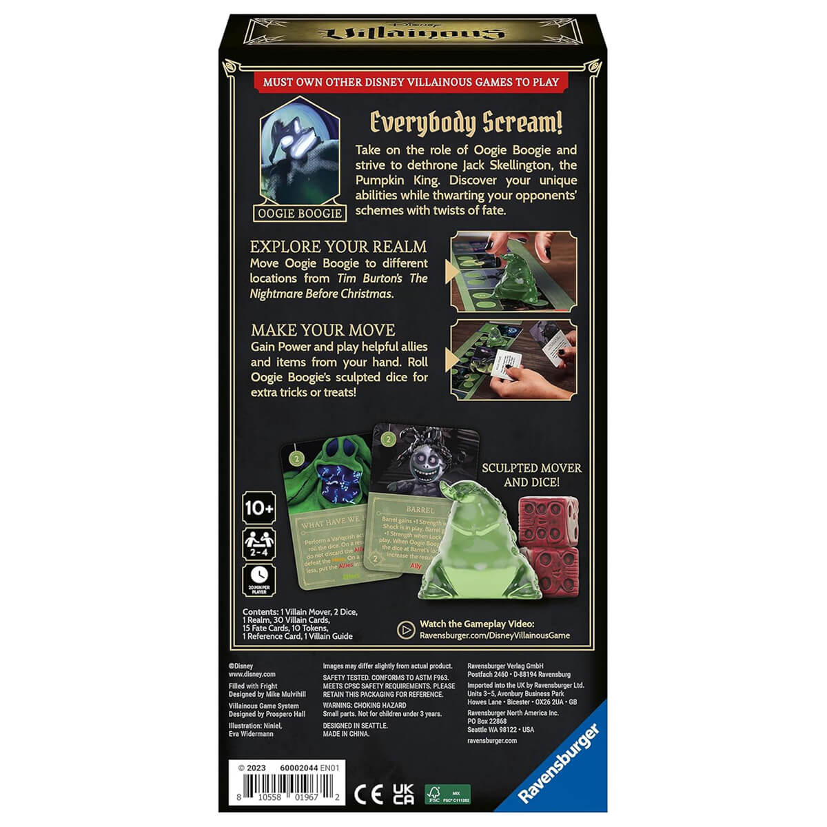Ravensburger Disney Villainous Filled with Fright back of box