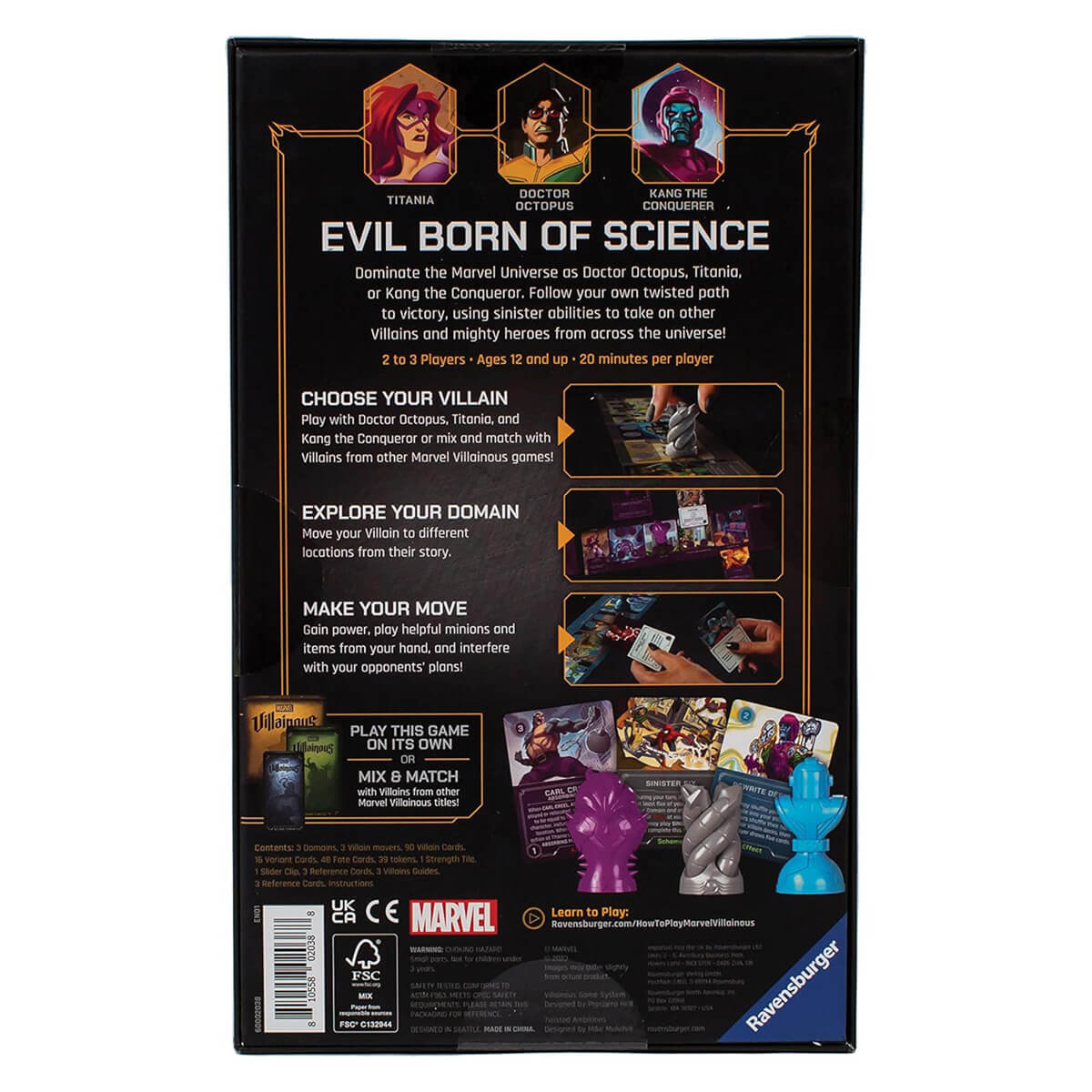 Ravensburger Marvel Villainous Twisted Ambitions back of box