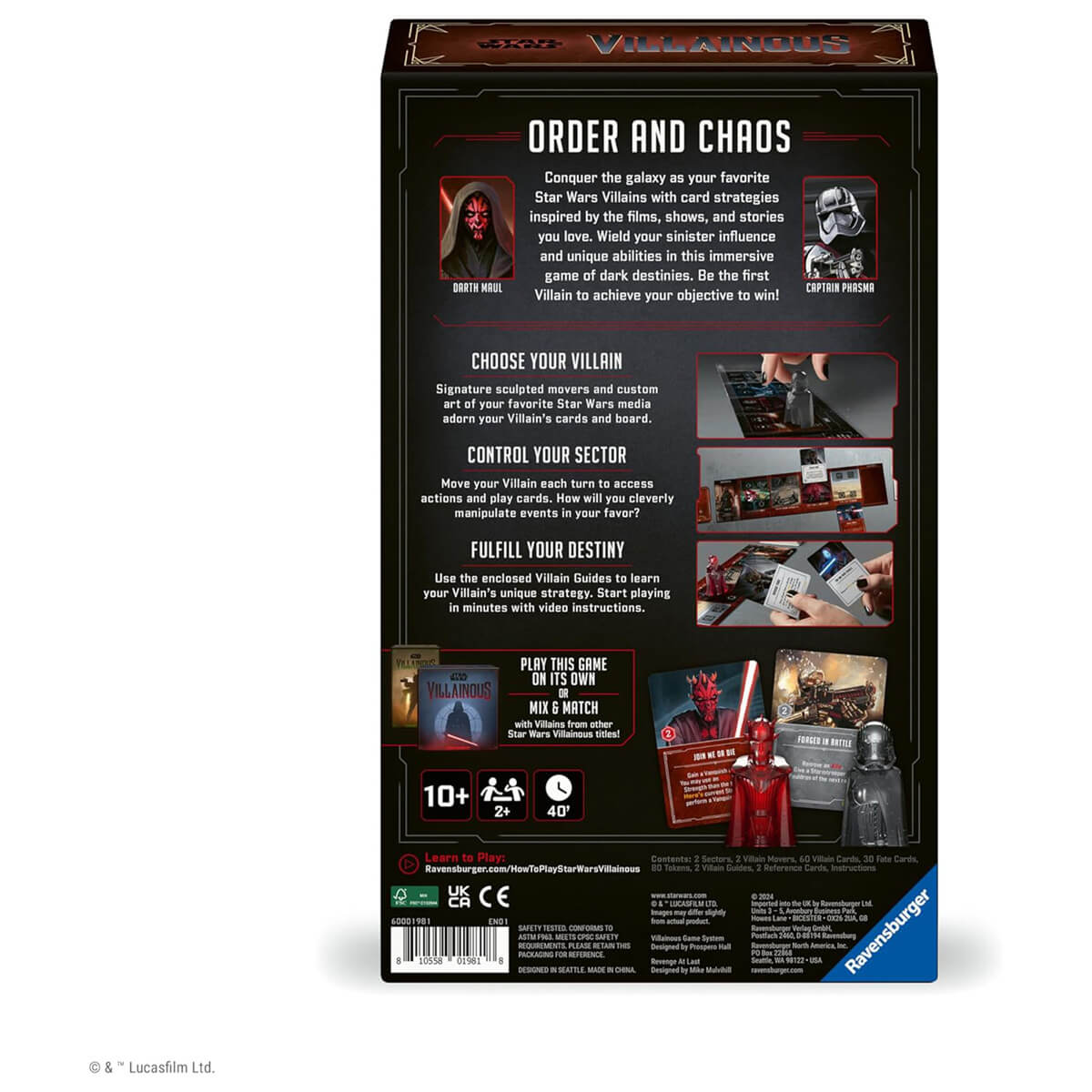 Ravensburger Star Wars Villainous Revenge at Last back of the box