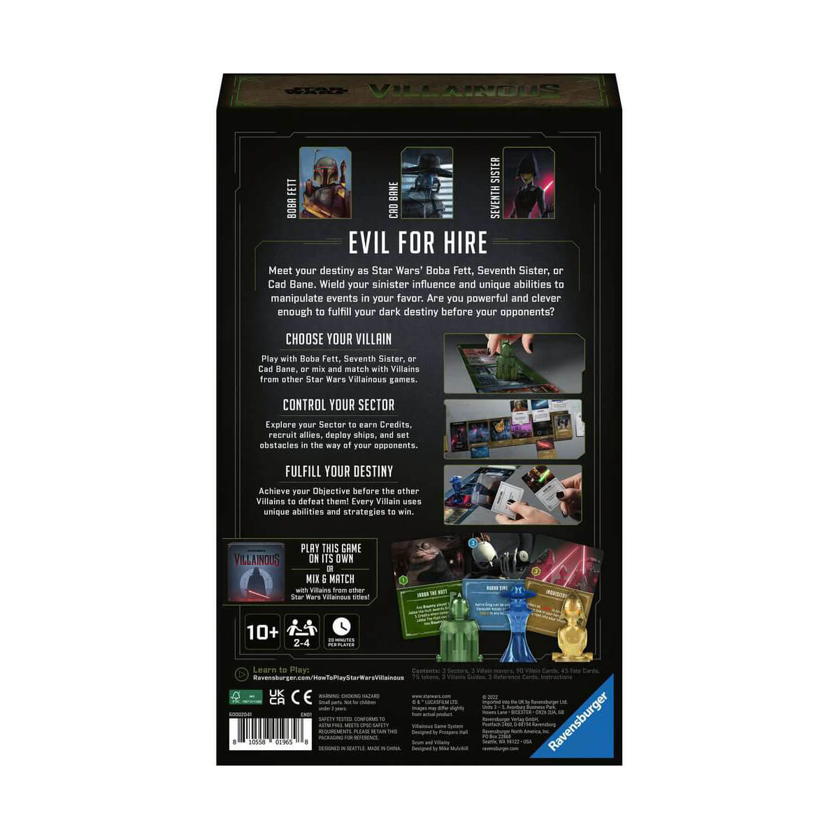 Ravensburger Star Wars Villainous Scum & Villainy back of the box