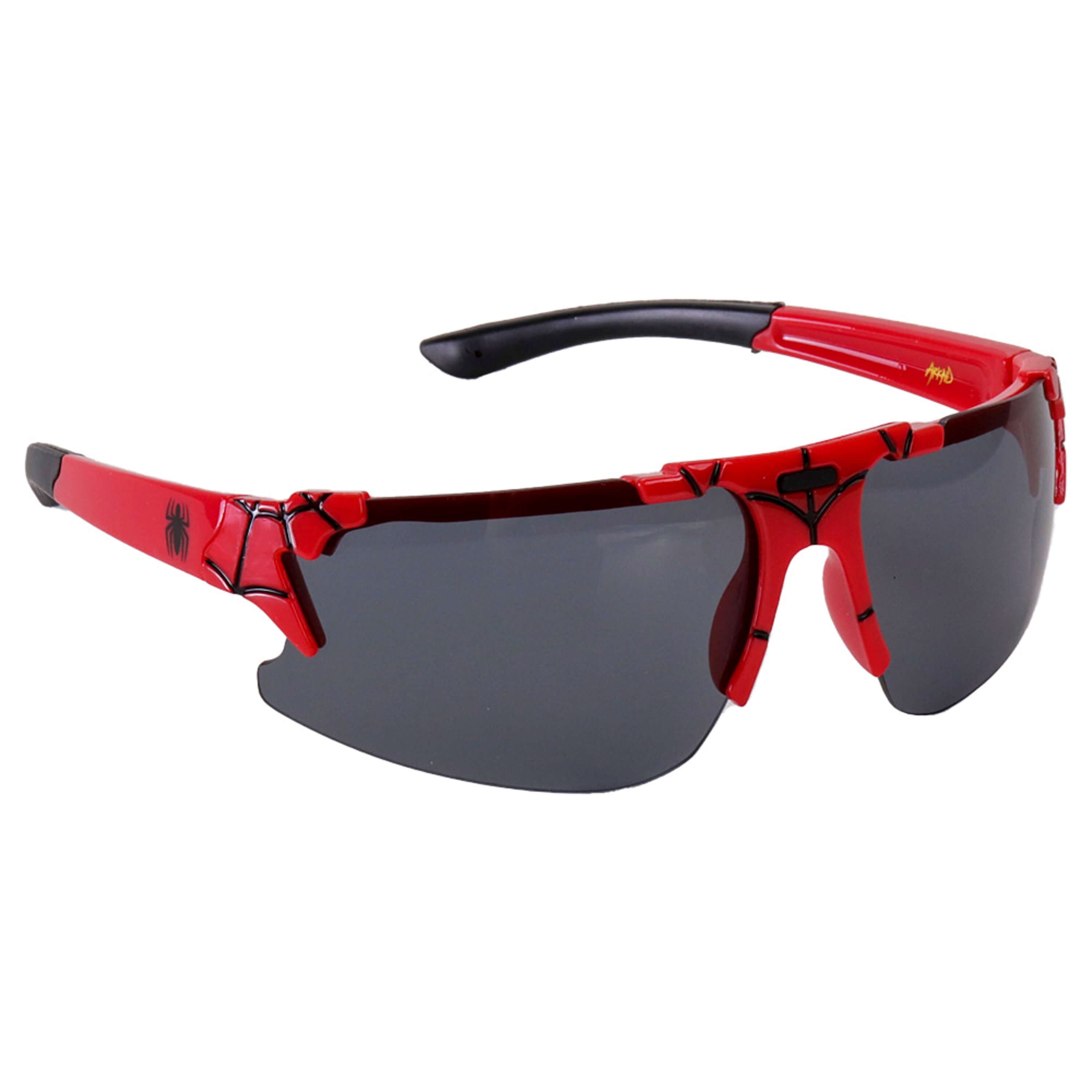 Sun-Staches Kids Arkaid Marvel Spider-Man Red Molded Webs Sports Wrap Sunglasses