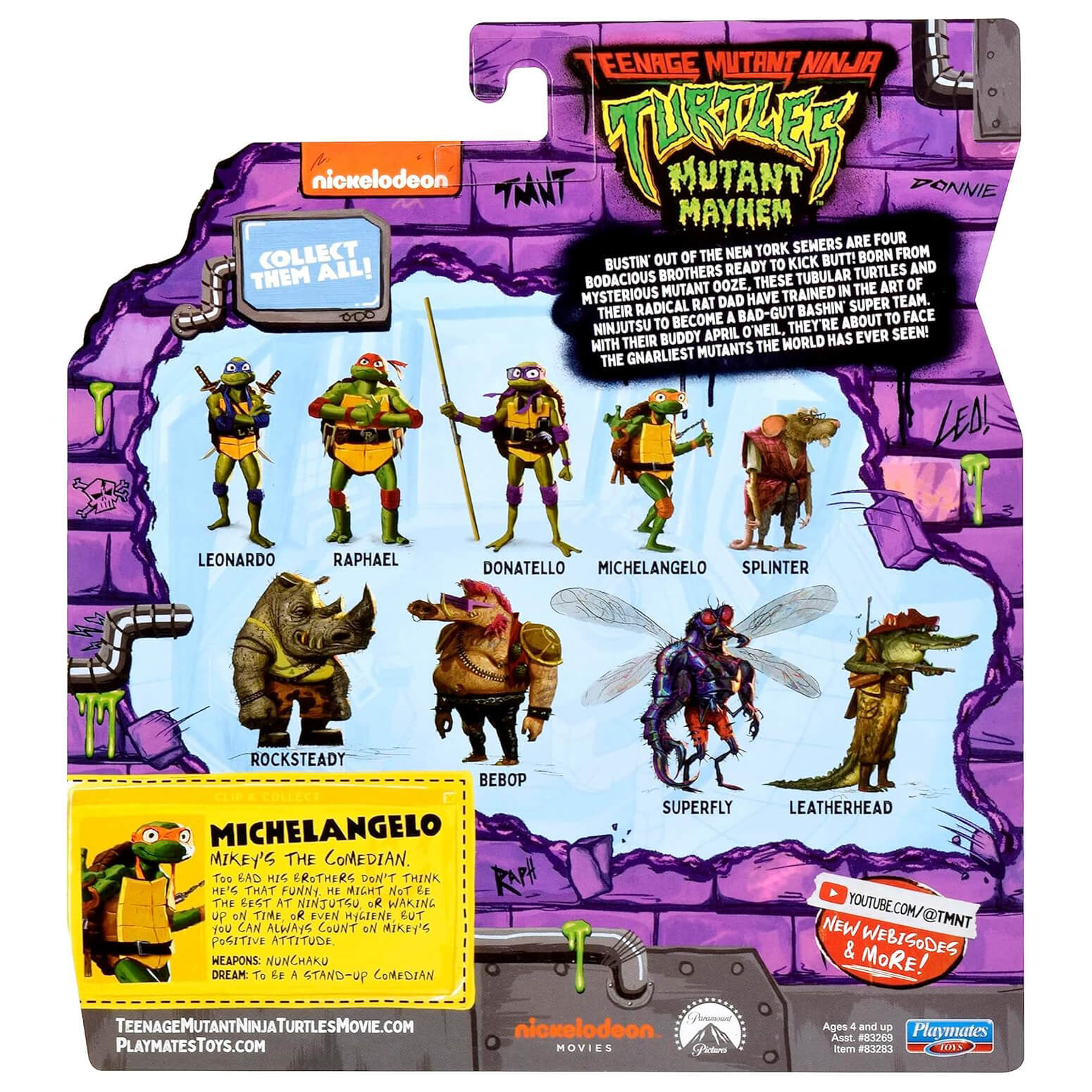 Teenage Mutant Ninja Turtles Mutant Mayhem Michelangelo the Entertainer 4.5-Inch Action Figure