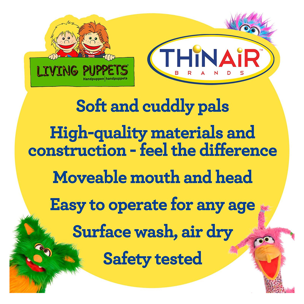 Thin Air Brands Living Puppets Beep 9-Inch Monster Puppet about living puppets